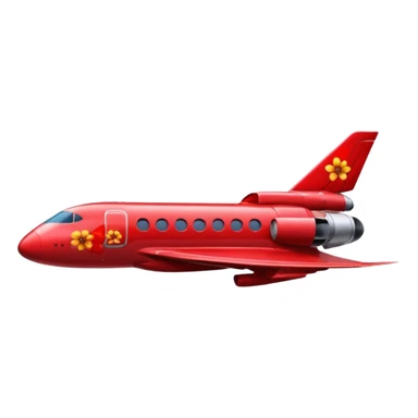 a red flower splashed in red paint on the side of a space jet fuselage sticker