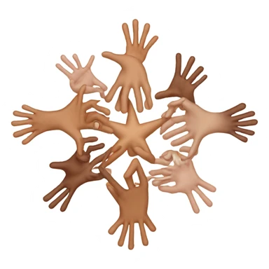 stars made with many hands  sticker