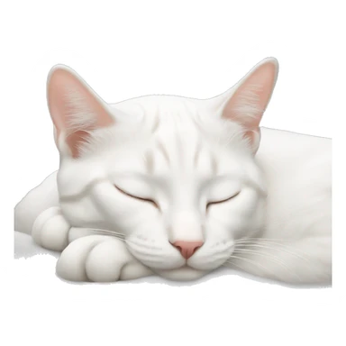 white cate sleeping sticker