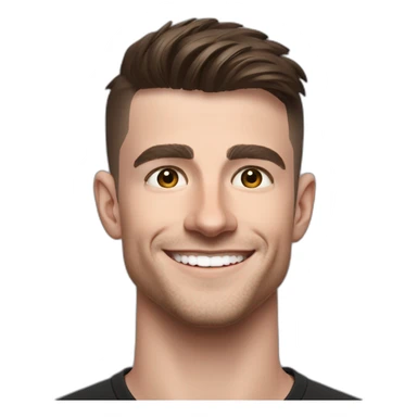 Mason mount 30 year old American Silicon Valley UX designer smiling with stubble in a black tshirt with broad shoulders profile photo hair fade undercut sticker