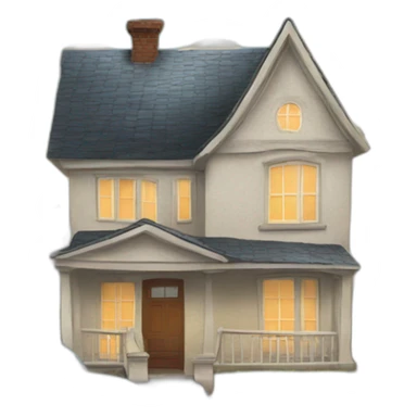 House with car with a hat sticker