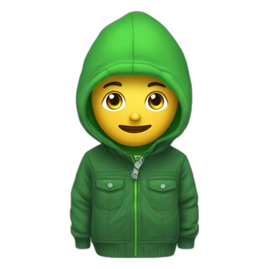 Rappeur avec cagoule nlir et verte sticker