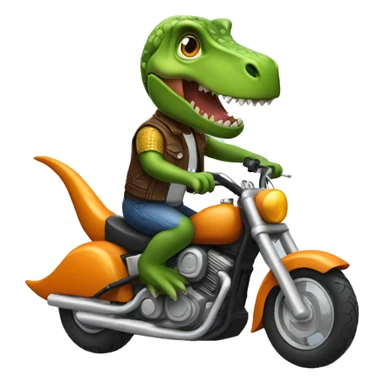 a dinosaur riding a motorcycle  sticker