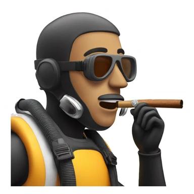 A scuba diver smoking a cigar sticker