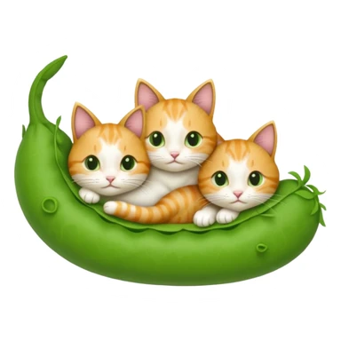 Two cats in a pea pod sticker
