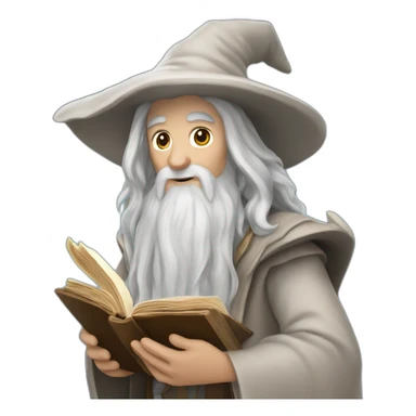 gandalf holding an enchanted book sticker