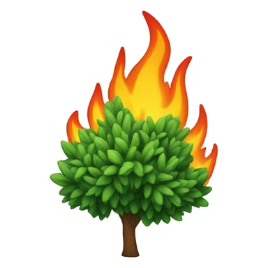green bush on fire sticker