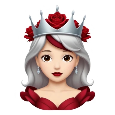 Umbral rose flower with silver tiara sticker