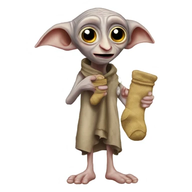 Dobby from harry potter holding socks sticker