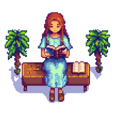 a girl reading the Bible, pixel art style, detailed pixel design, vibrant colors sticker