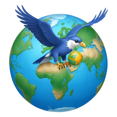 hirondelle avec globe terrestre sticker