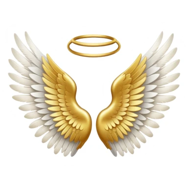 angel wings, golden glowing sticker