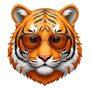 tiger head with dark lens sunglasses sticker