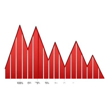 red chart decreasing down sticker