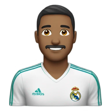 A man wearing a Real Madrid shirt sticker