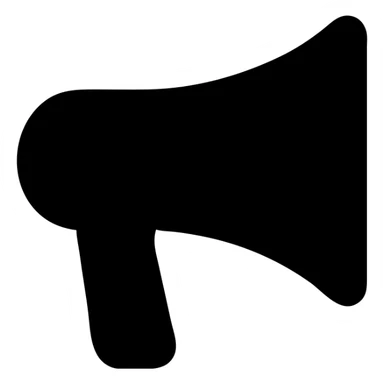 megaphone icon, shaded grey, clean and modern sticker