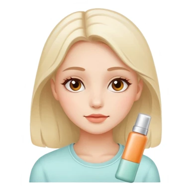 An aesthetic girl with a clean face and delicate shades advertises a sticker pack cosmetics with emotions of tranquility sticker