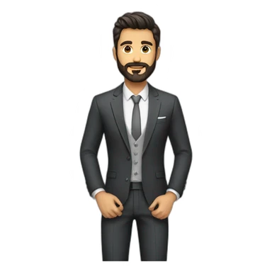 Hombre cuerpo completo traje joven barba moreno sticker