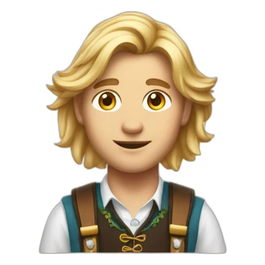 Young Man with long blond hair in Oktoberfest outfit sticker