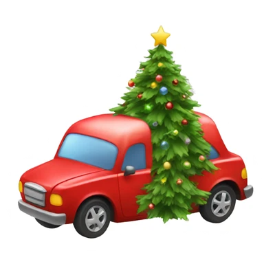 Christmas Car with Christmas Tree  sticker