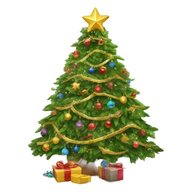 Beautiful decorated Christmas tree sticker