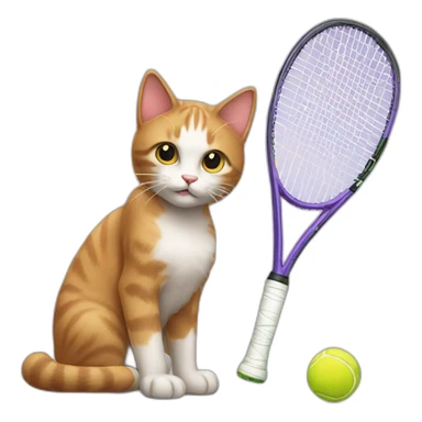 kitty and tennis sticker