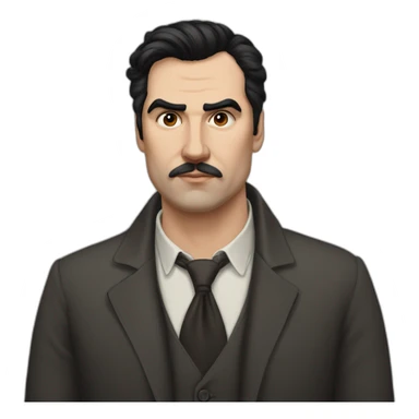 american-russian writer sergei dovlatov  with black hair and huge eyebrows sticker