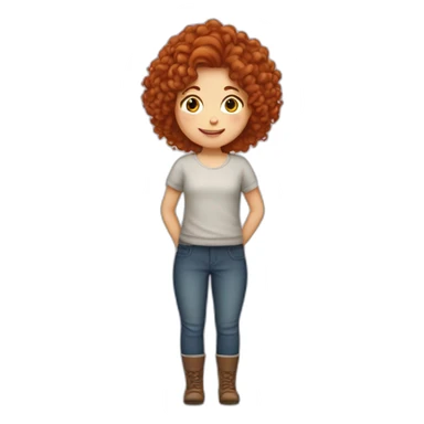 fille rousse embrassant un  garcon brun aux cheveux bouclés  sticker