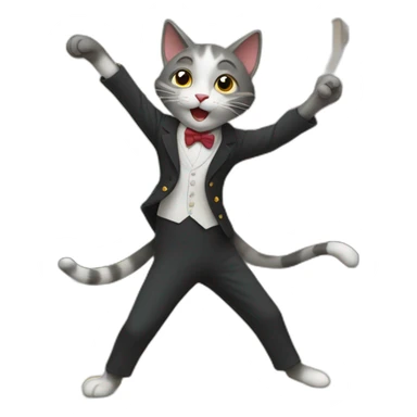 dancing cat in france sticker