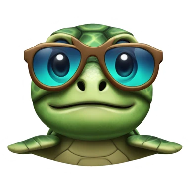 Sea turtle with sunglasses sticker