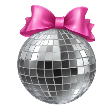 disco ball with pink bow  sticker