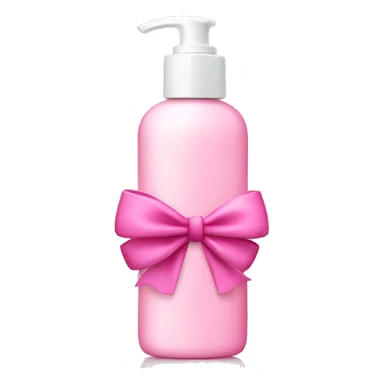Skincare bottle with pink bow sticker