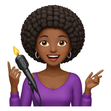 Classic mustang dark women with short Afro sing happy birthday sticker