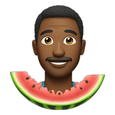 Artist with big watermelon sticker