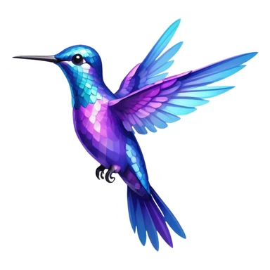 purple and blue hummingbird sticker