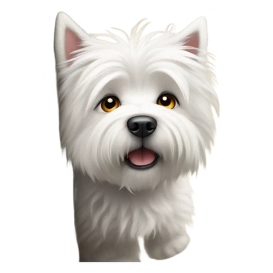 West highland terrier peeking around corner  sticker