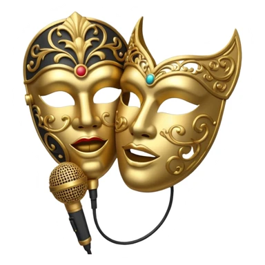 theater mask and microphone sticker