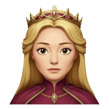 Cinematic Realistic Cersei Lannister Portrait, depicted with lifelike skin texture, subtle rosy undertones, and soft natural lighting that enhances the gentle contours of her face. Her intricately detailed golden blonde hair is elegantly styled , sticker