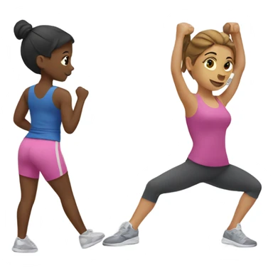  Two Girls working out together sticker