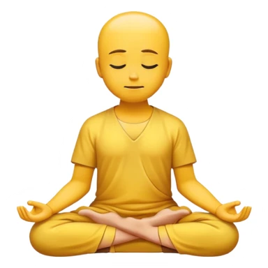 classic yellow emoji meditating, peaceful expression, sitting cross-legged sticker