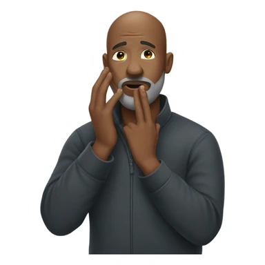 Bald head black guy with beard facepalm sticker