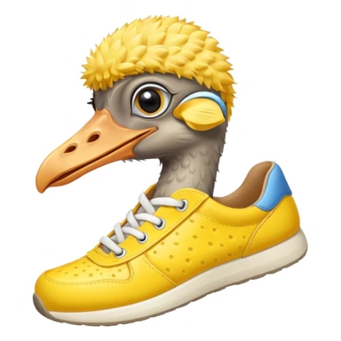  ostrich-in-yellow sneakers sticker