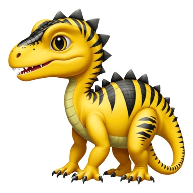 Dinosaurio amarillo con rayas negras sticker