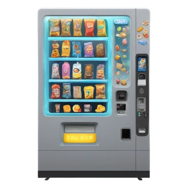 scifi vending machine, chibi, simple sticker