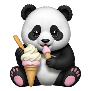 Panda eating ic sticker