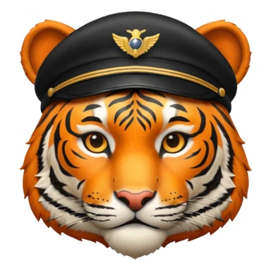 A TIGER WITH PILOT CAP sticker