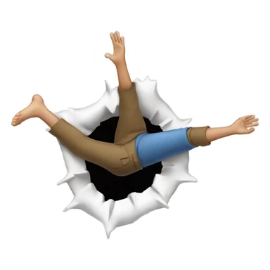 person jumping in a hole sticker