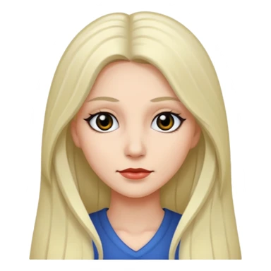 hair long normal hair with black eyes, and white skin sticker