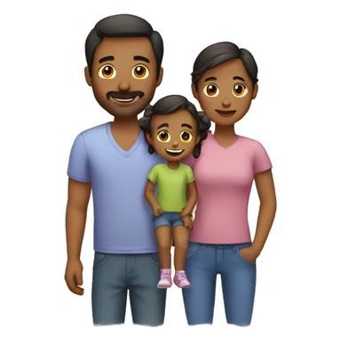 family two men plus daughter sticker