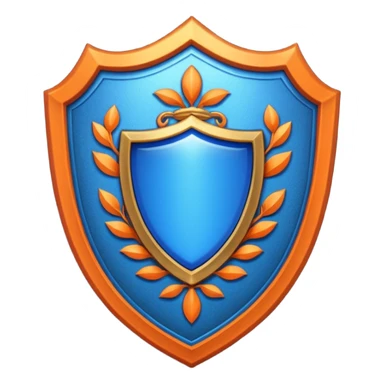 glitter blue and orange ancestor shield sticker